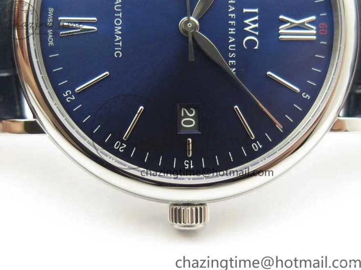 MIROTIME 0419 Portofino Automatic SS FKF 1:1 Best Edition Blue Dial on Blue Leather Strap A Cozy 7133